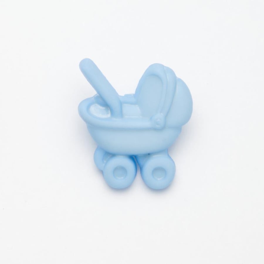 Blue Baby pram buttons 25mm