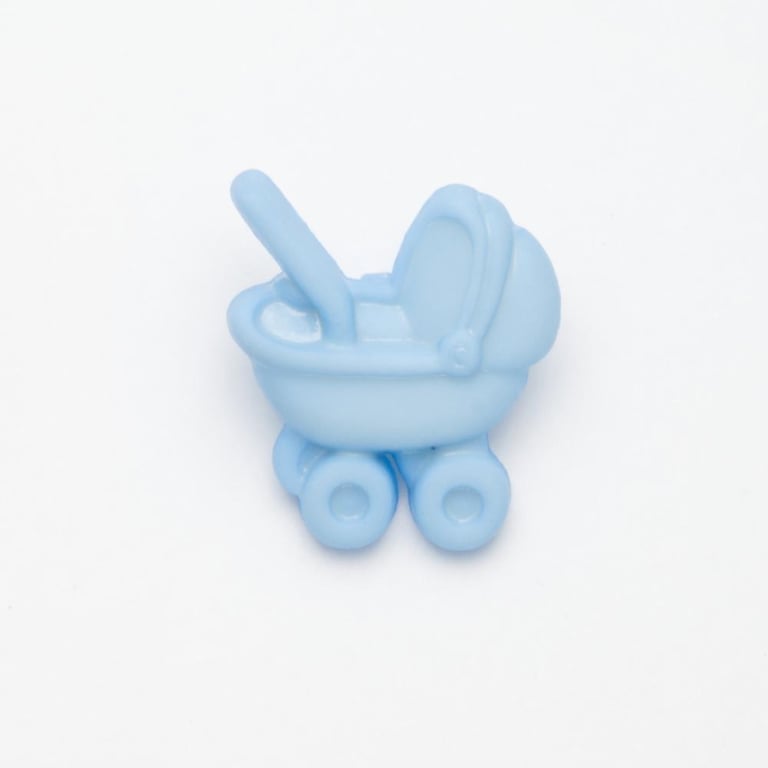 Blue Baby pram buttons 25mm