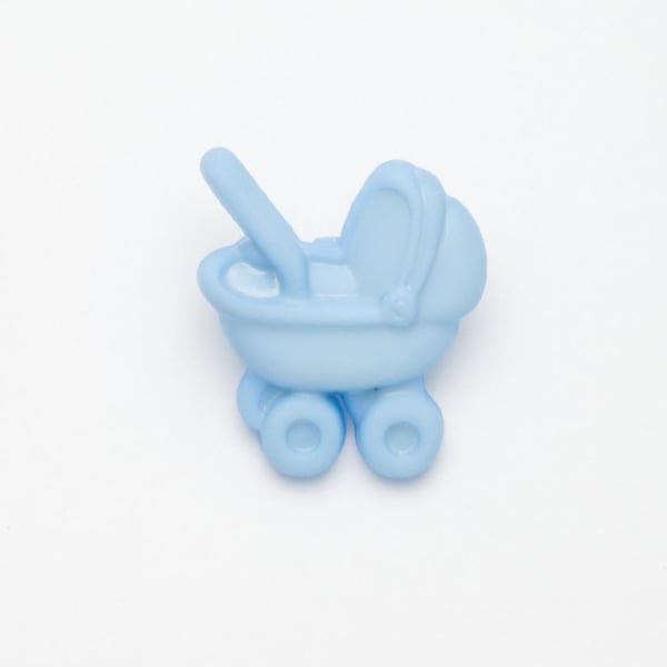 Blue Baby pram buttons 25mm