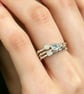Aquamarine Opal silver stack ring, Opal stack ring, raindrops stack ring, - Image 9