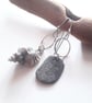 Asymmetrical Shell & Slate Earrings  - Image 3