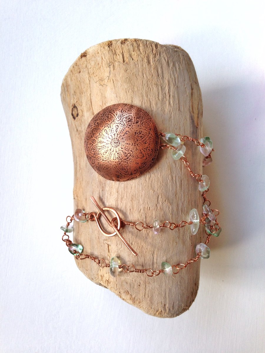 Copper Mandala necklace 