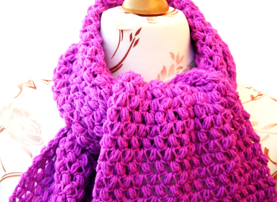 Bean Stitch Crochet Scarf
