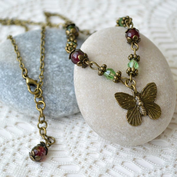 Vintage-inspired Butterfly Necklace