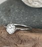 Handmade Recycled Silver Flower Stacking Ring - size S
