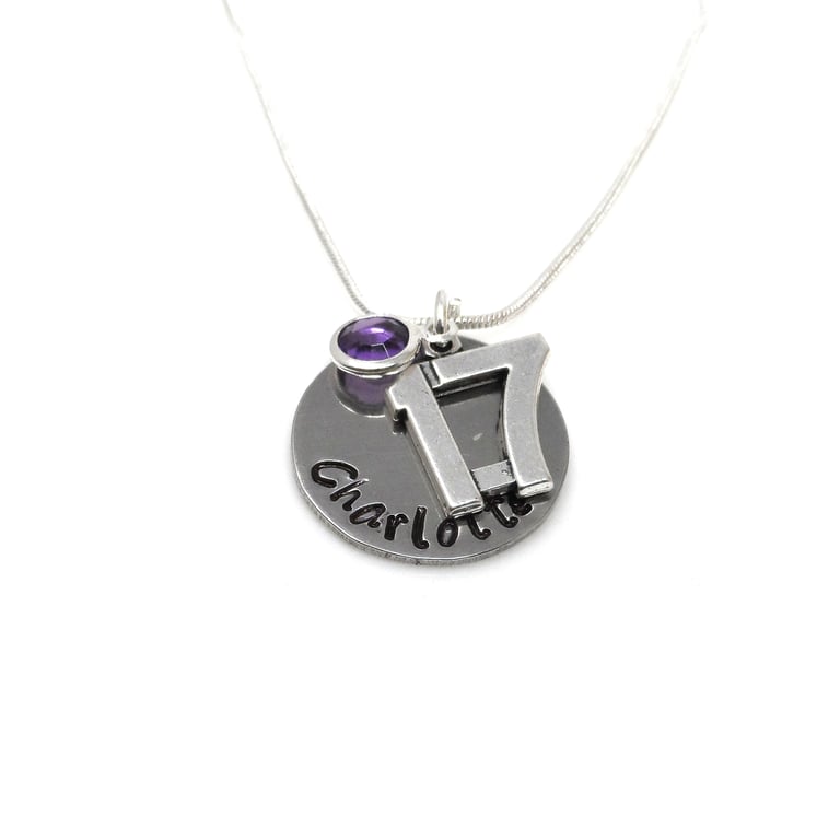 17th Birthday Gift - Personalised Necklace - Daughter Sister Granddaughter Niece