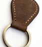 Rustic Brown Full Grain Leather Teardrop Key Fob Saddle Stitched UK - Image 5