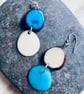 Handmade one of a kind Tagua dangle earrings 