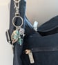 Venetian Bead Bag Charm: Turquoise and Silver, Keyring and Lobster Clasp - Image 5