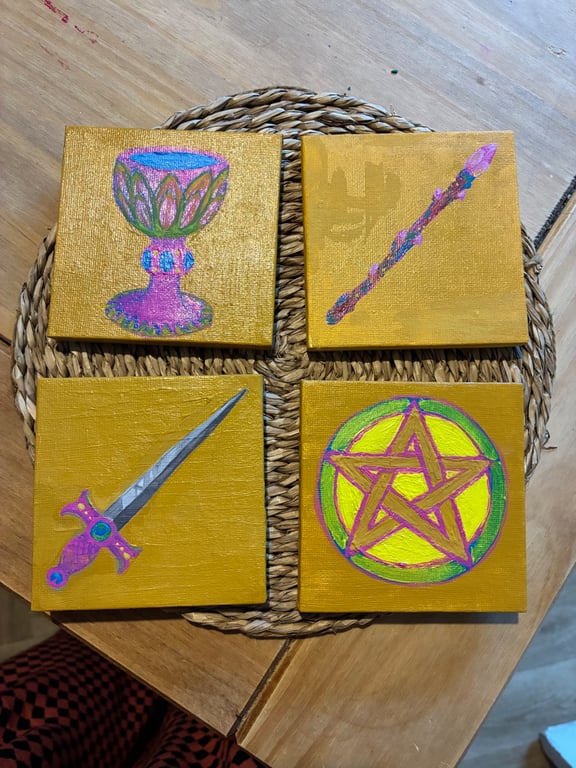 Tarot Art Witchy Home Decor - Dark Academia Original Art work - Mini Art Work 