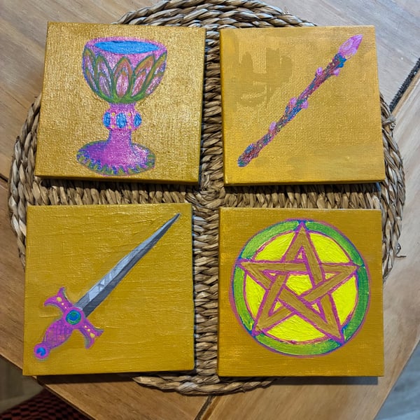 Tarot Art Witchy Home Decor - Dark Academia Original Art work - Mini Art Work 
