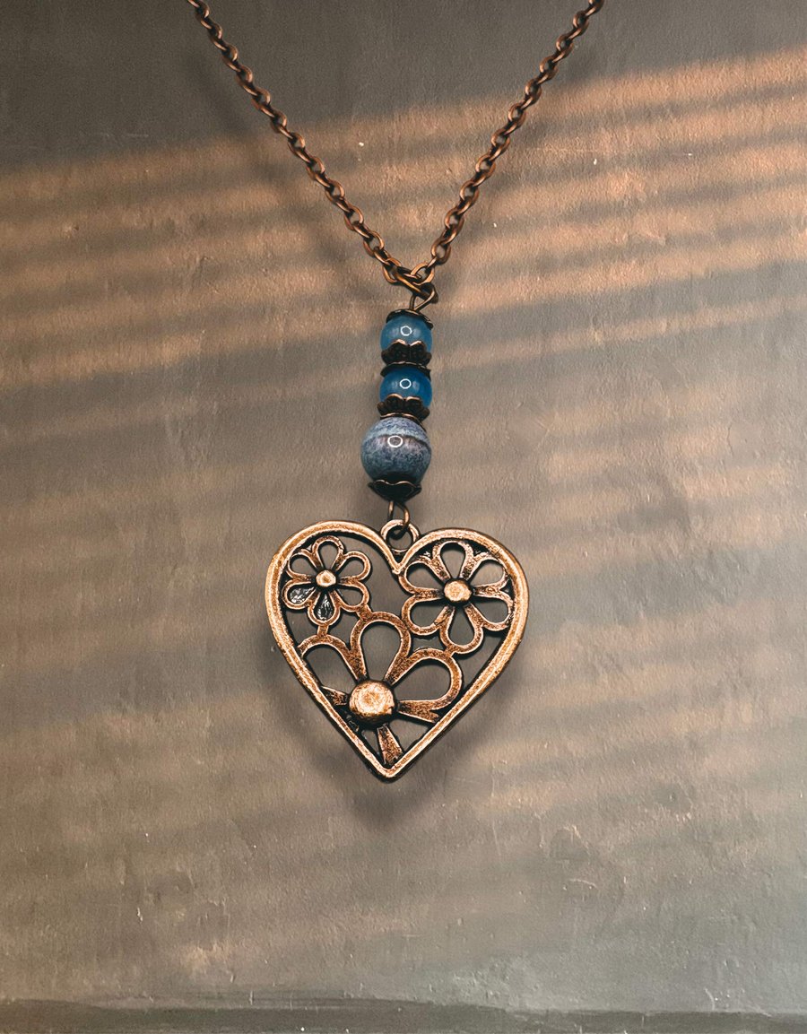 Bohemian heart necklace