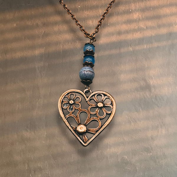 Bohemian heart necklace