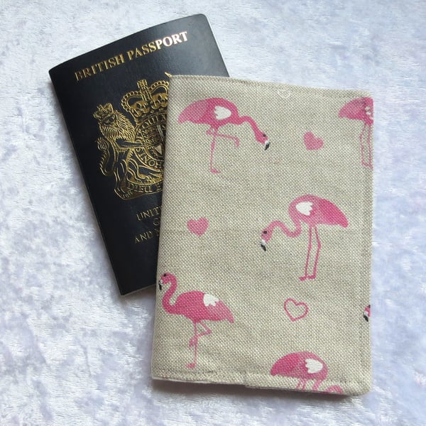 Passport Cover, passport sleeve, flamingo