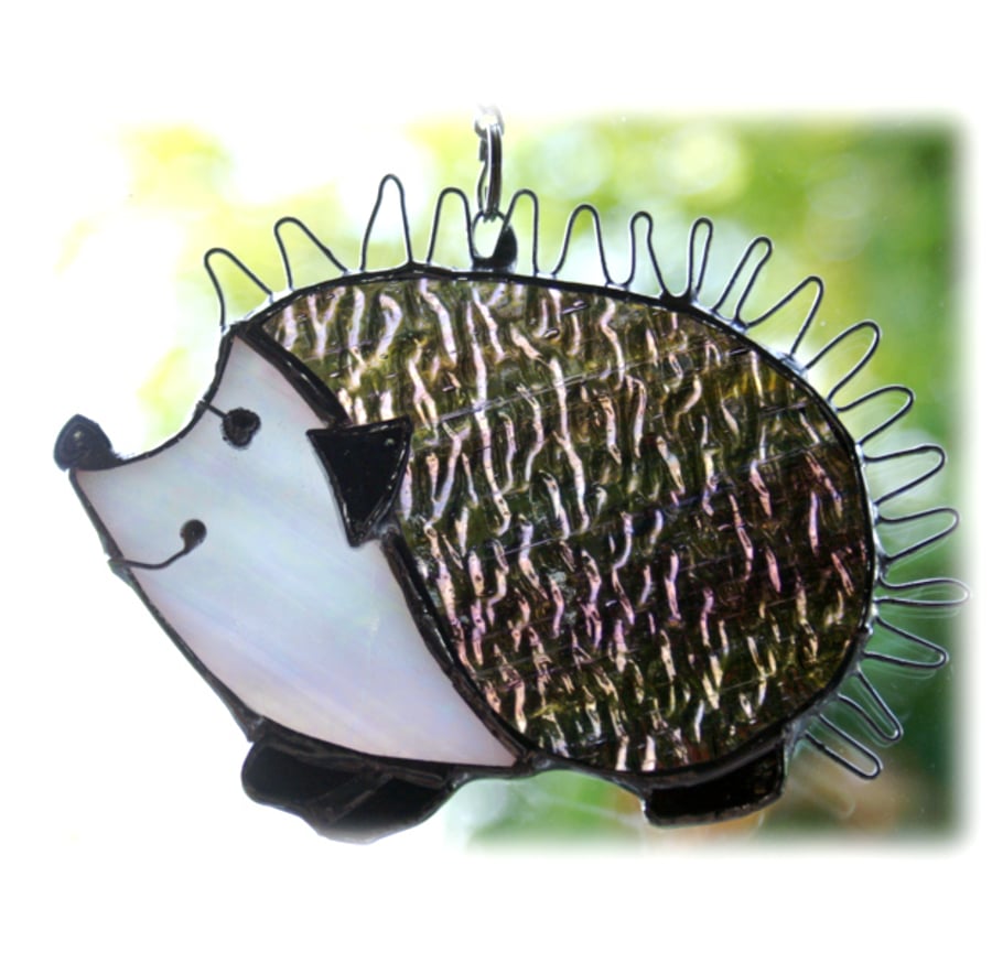 RESERVED for Kieron - Hedgehog Suncatcher Stained Glass Handmade animal garden