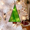 Stained Glass  Nordic Fir  Christmas  Art Deco Style Suncatcher - Plastic Free