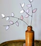 Stained Glass Flower, Pussy Willow Tiffany Suncatcher, Glass Flower on Wire Stem - Image 5