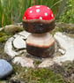 Decorated wooden toadstool - Image 2