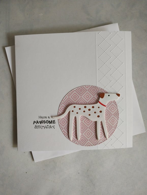 Liver Spotted Dalmatian Birthday Card - Have a Pawsome Birthday 