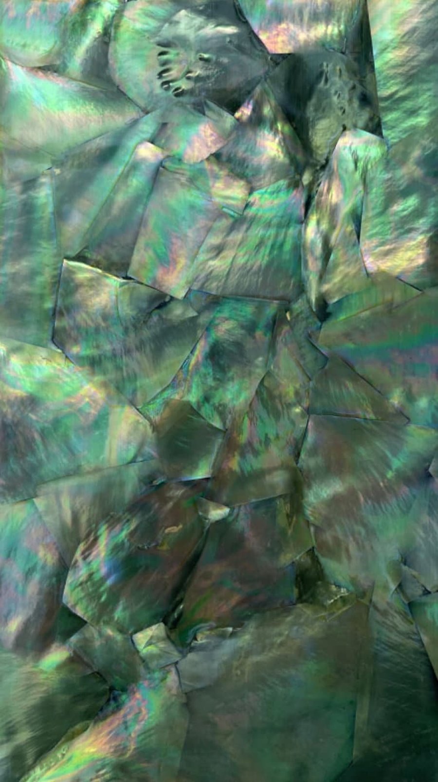 Cat's Eye Green Irregular Mother of Pearl Sheet 240 x 140mm HM052 - for Crafting