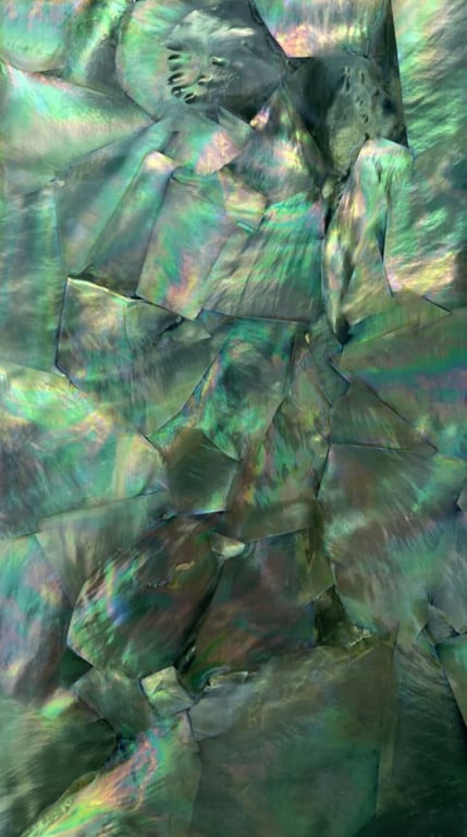 Cat's Eye Green Irregular Mother of Pearl Sheet 240 x 140mm HM052 - for Crafting
