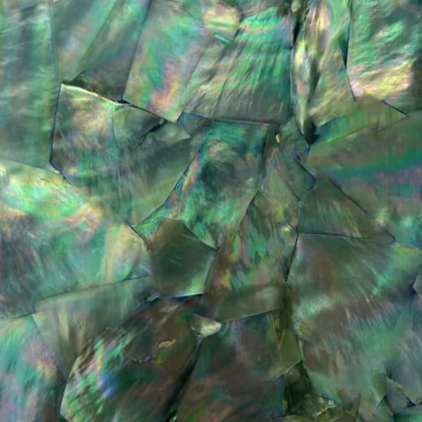 Cat's Eye Green Irregular Mother of Pearl Sheet 240 x 140mm HM052 - for Crafting