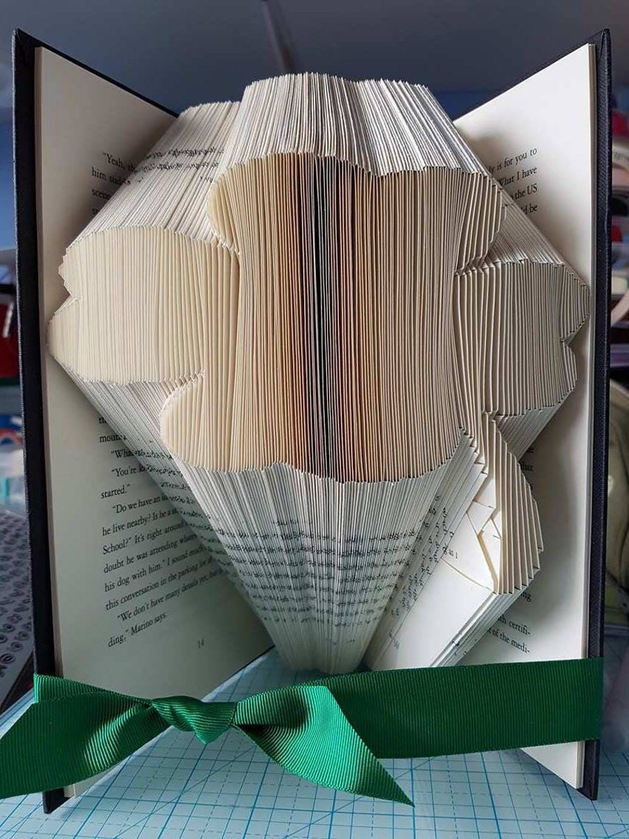 Four Leaf Lucky Clover MMF Book Folding Pattern - EMAILED PDF PATTERN