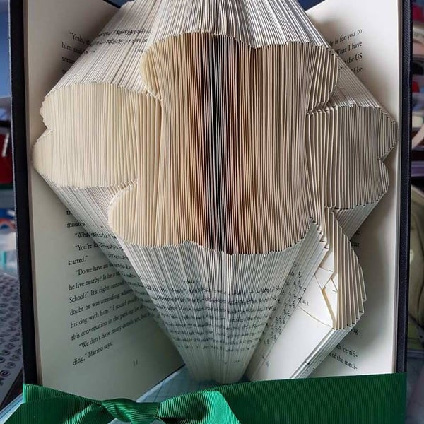 Four Leaf Lucky Clover MMF Book Folding Pattern - EMAILED PDF PATTERN