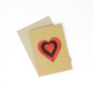 Suede leather heart valentine's card