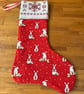 Snowflake and christmas rabbit Stocking. - Image 4