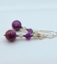Charoite, Amethyst & Labradorite Earrings, Anniversary, Birthday, Valentine Gift