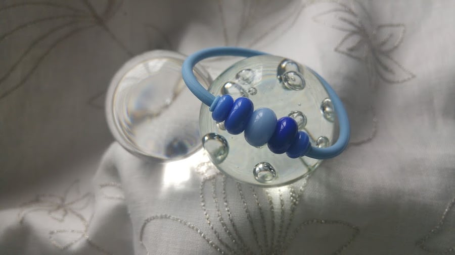 Blue Lampwork Jelly Bracelet