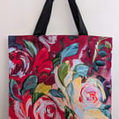 Floral Tote Bag - Original oil painting design eco canvas shopper