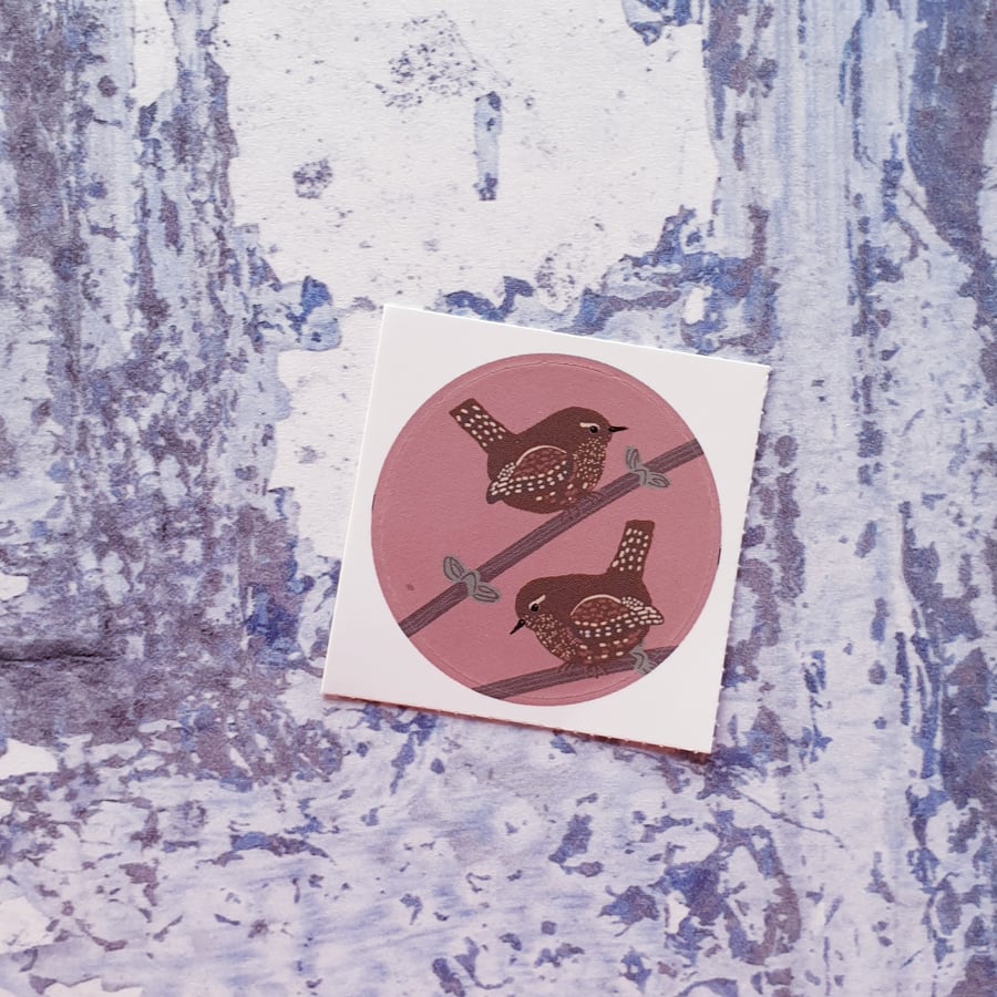 Wren 38mm round sticker