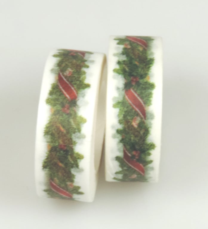2 x Christmas Garland Washi Tape,Decorative Tape, Cards, Journals, Crafts