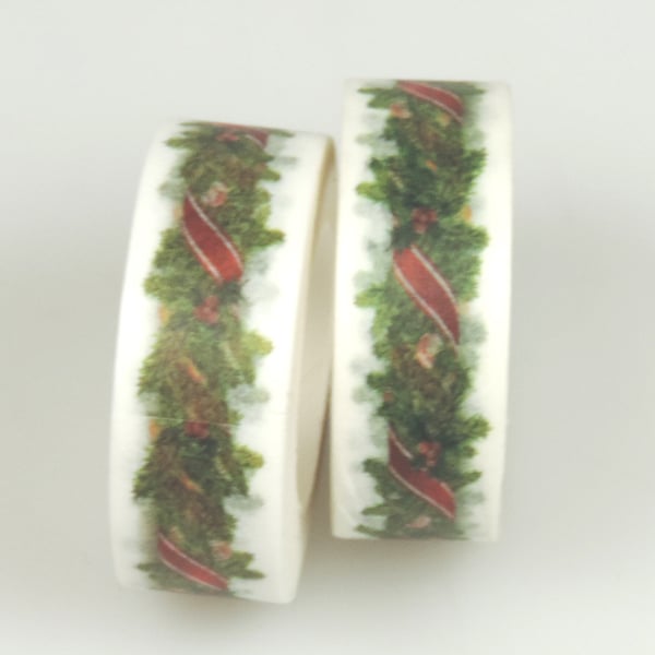 Christmas Garland Washi Tape,Decorative Tape, Cards, Journals, Seasonal Crafts
