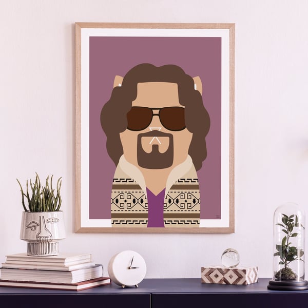 The Dude Cat Wall Art Print, Big Lebowski Print, Movie Print, Cat art, Movie Art