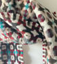 Handwoven Lambswool Scarf in Red and Brown, Golfballs 5 - Image 8