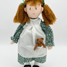 Rag Doll Charlotte, 14 Inch Handmade Rag Doll with Teddy Bear Pocket Friend 