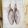 Sparkling Silver Grey Fairy Wing Sterling Silver Earrings