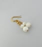 Dainty Mother of Pearl Earrings with Choice of Gold Plated Hooks. Ref:402 - Image 1