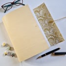 Yellow Feather Marble Journal with Gold, Wedding Guest Book or Sketchbook