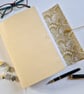 Yellow Feather Marble Journal with Gold, Wedding Guest Book or Sketchbook