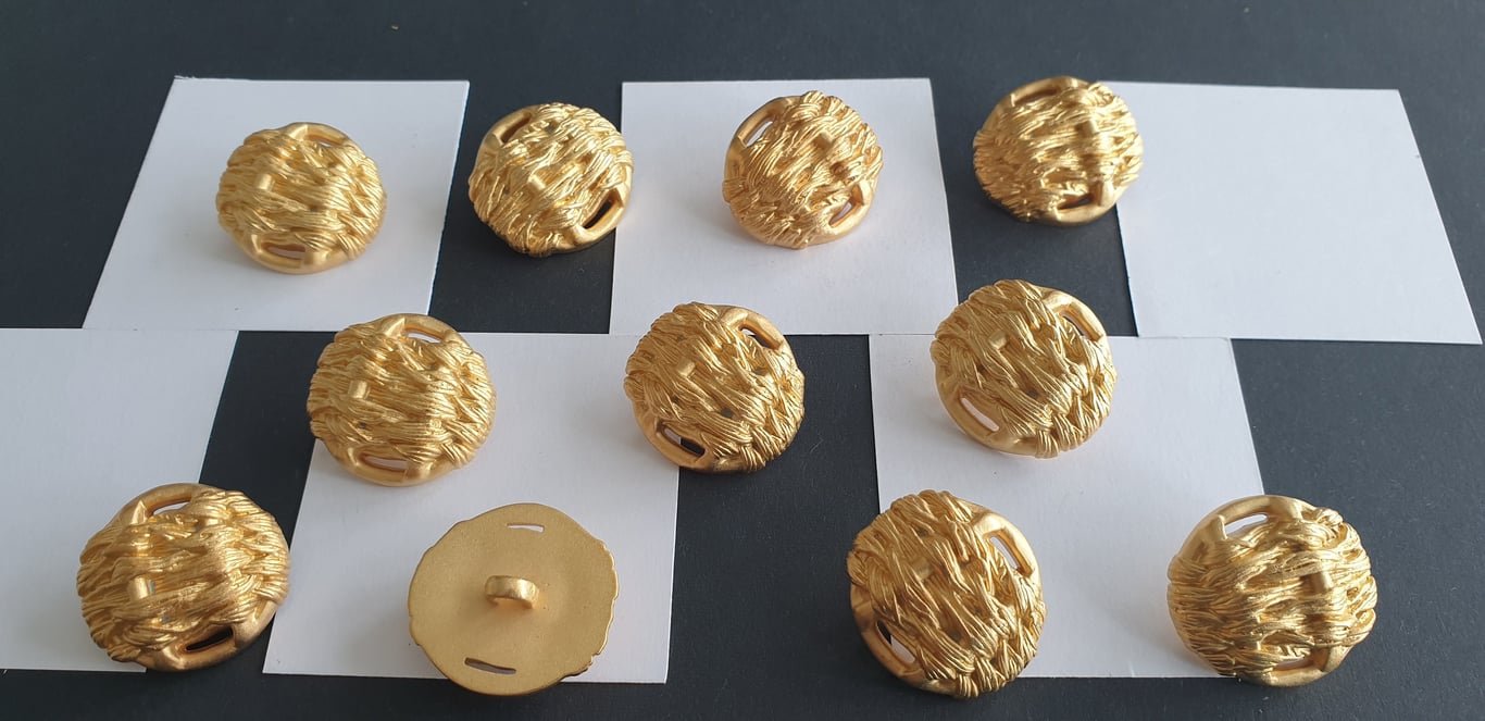 1" 25mm 40L WEAVE effect Knot Matt Gold Button Light Weight... x 5
