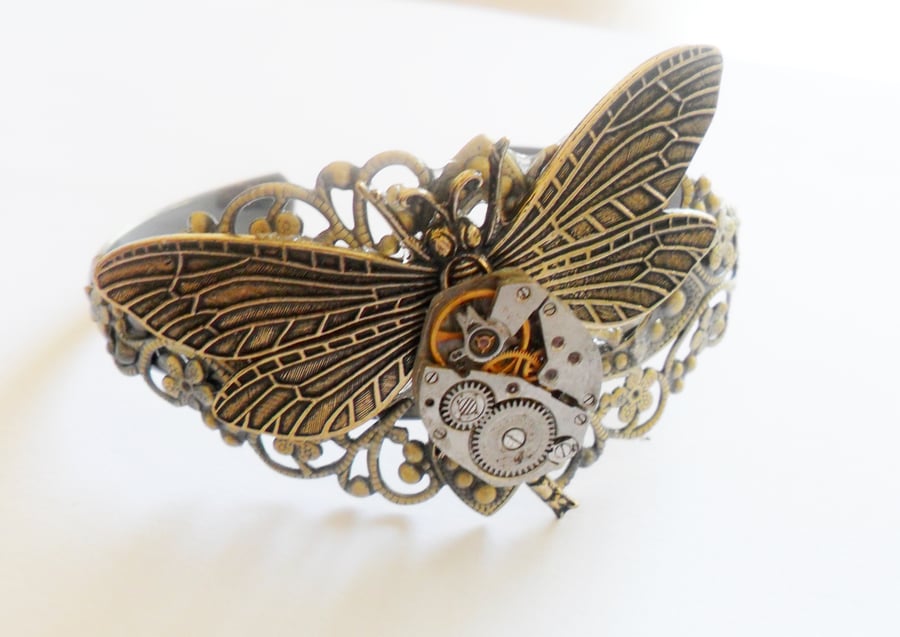 Wings of Time Steampunk Cuff Christmas Gift
