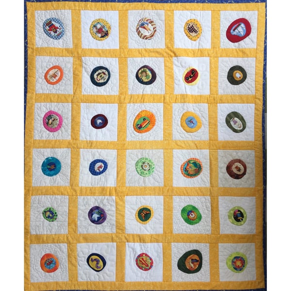 Colourful Patchwork Quilt 39” x 48”