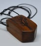 Chunky Walnut Wooden Pendant With a Tree Design - Image 3