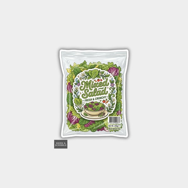 Grocery Food Vinyl Sticker For Adults - Mixed Salad