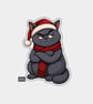 Funny Christmas Sticker Vinyl Xmas Decal For Adults - Grumpy Grey Cat