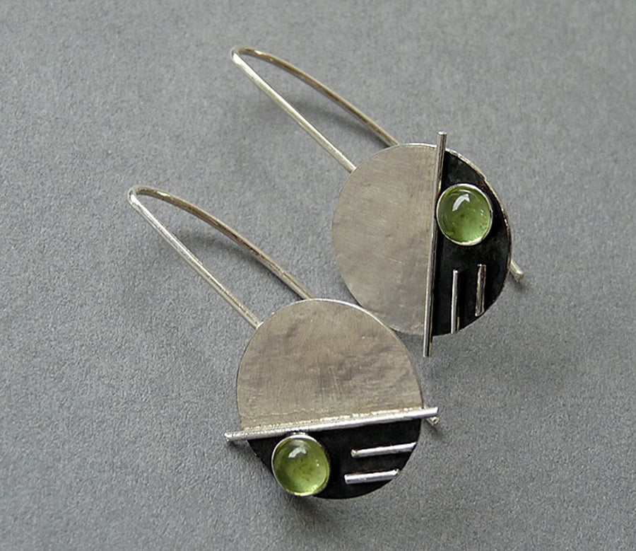 Sterling Silver Earrings with Peridot, E6